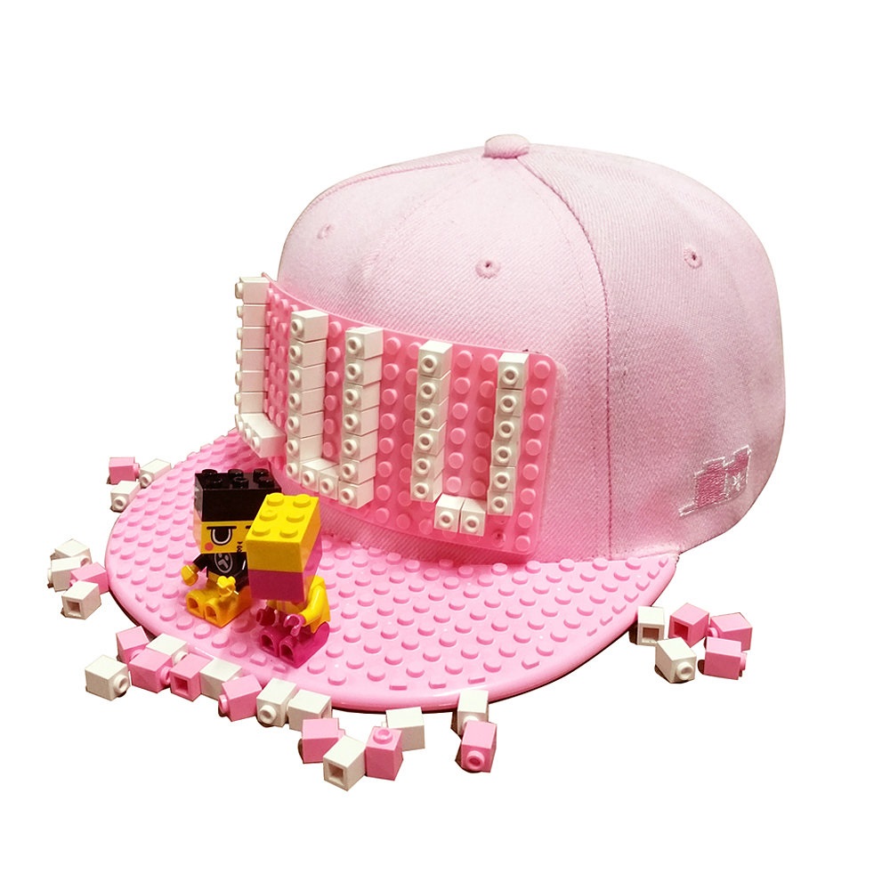 Brick Brick - Kreatywna czapka fana LEGO dla dzieci różowa