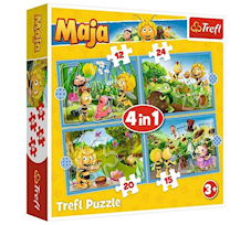 Trefl Puzzle 4w1 Przygody pszczółki Mai 34356