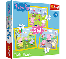 Trefl Puzzle 3w1 Wesoły dzień Peppy 34849