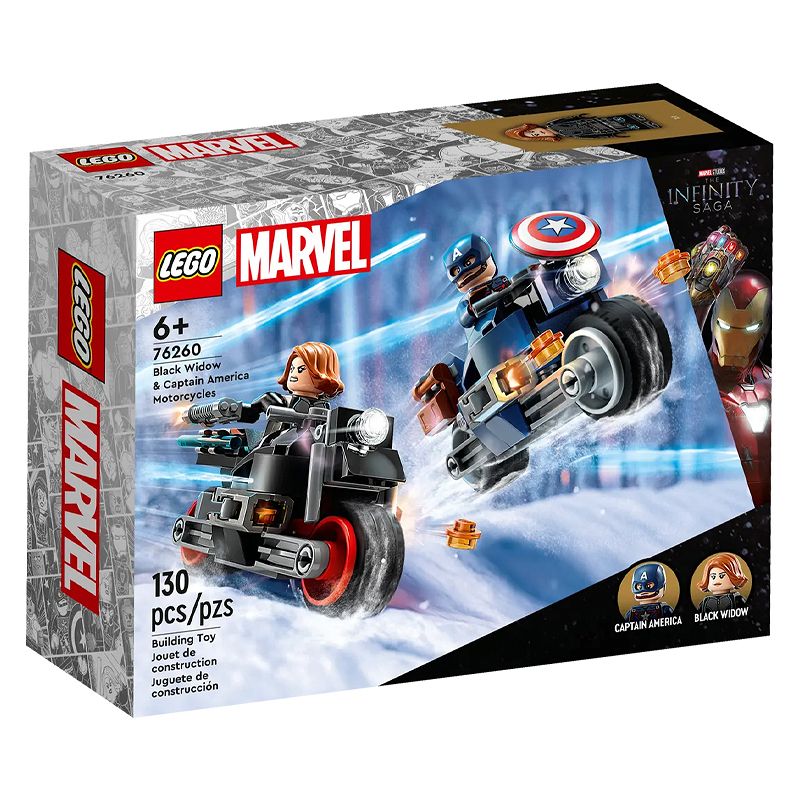 Lego Marvel Motocykle Czarnej Wdowy i Kapitana Ameryki 76260