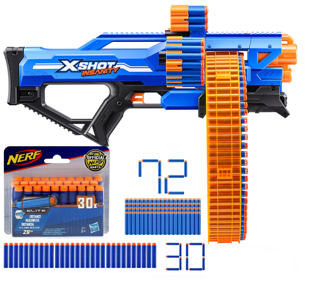 X-Shot Insanity Mad Mega Barrel 36609 + 30 x Strzałki Nerf A0351