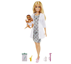 Barbie Lalka Pediatra z bobaskiem GVK03