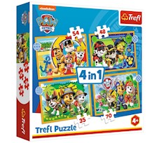 Trefl Puzzle 4w1 Wakacyjny Psi Patrol 34395