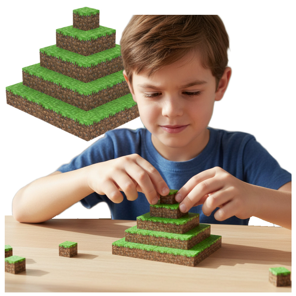 Creative World Zestaw Klocki Magnetyczne Ziemia z Trawą 50 el. JM904