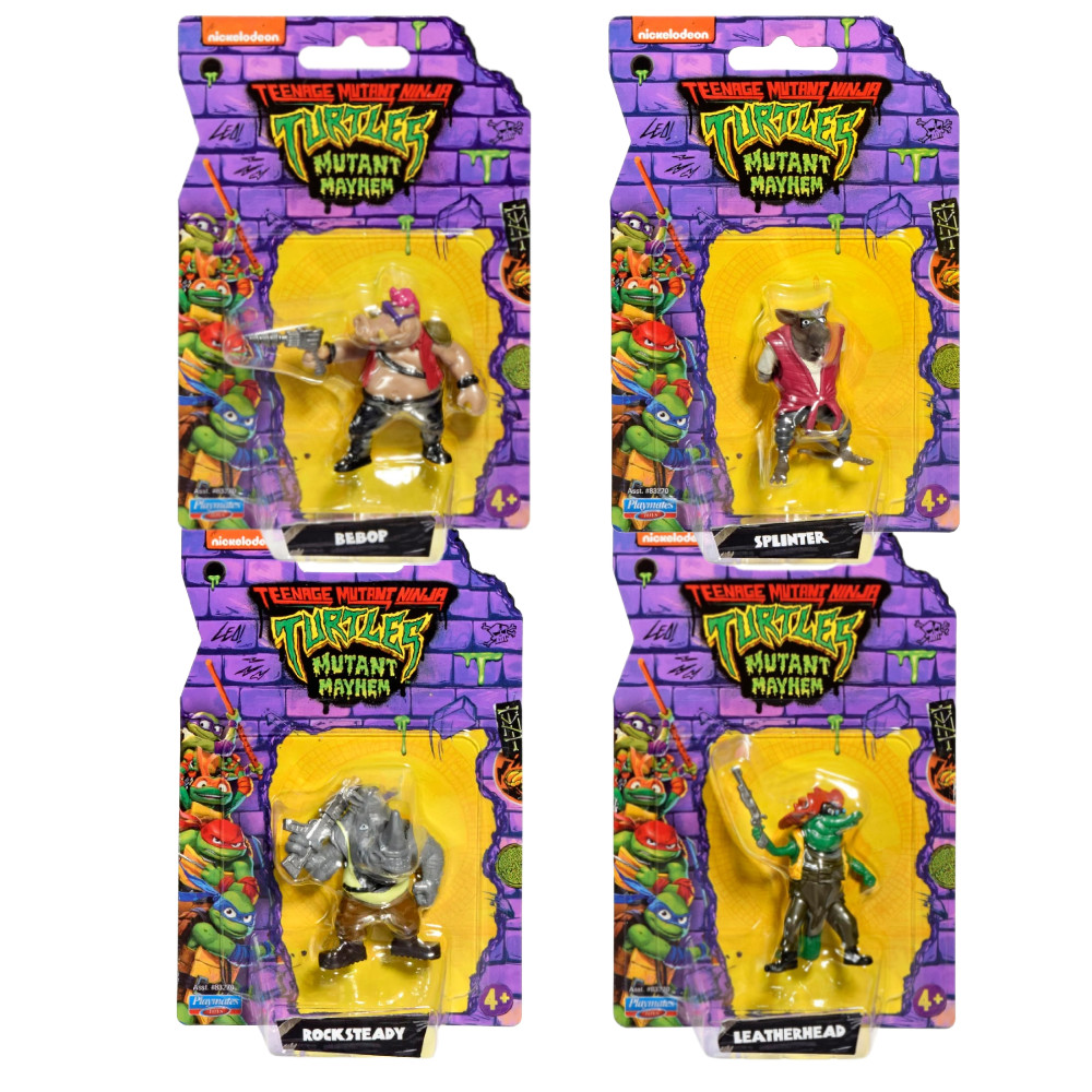 Wojownicze Żółwie Ninja Zestaw Mini Figurek 4pak Bebop, Rocksteady, Leatherhead, Splinter