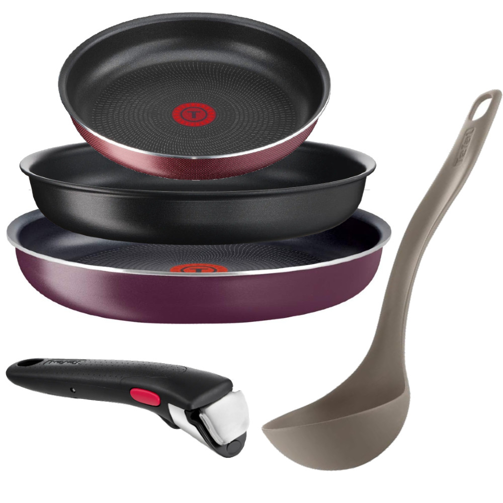 Tefal Ingenio Unlimited On Zestaw 3 x Patelnia 26 cm + 24 cm + 22 cm + Chochla + Uchwyt GAZ 82465