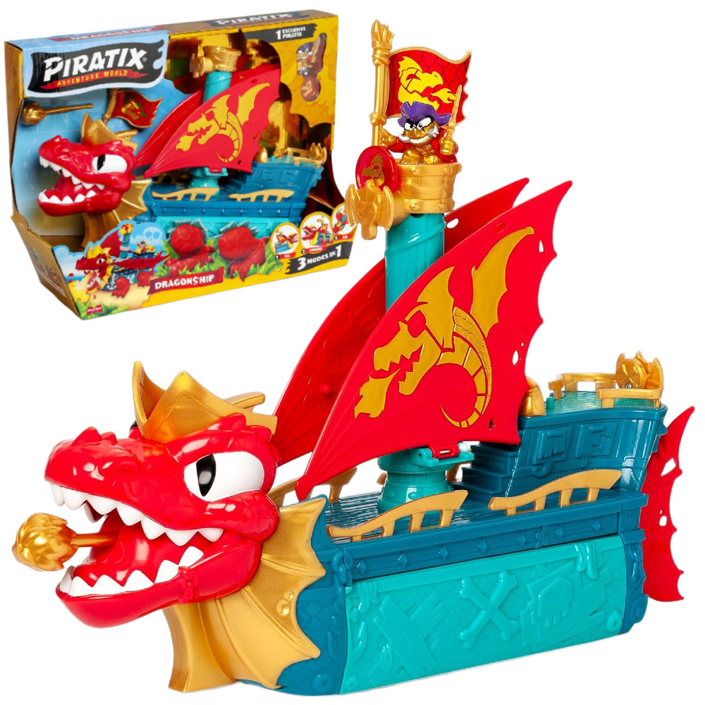 Piratix Smoczy Statek Zestaw 3w1 + Figurka Kapitana 44254