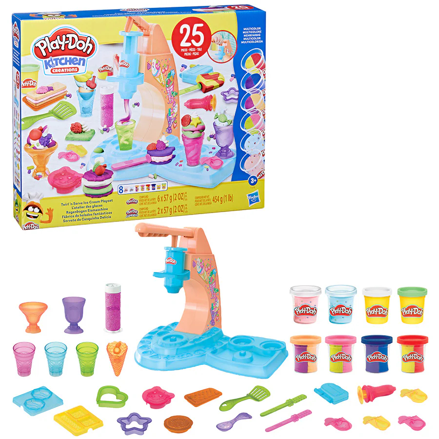 Play-Doh Ciastolina Zestaw Lodziarnia + 8 tub F7378