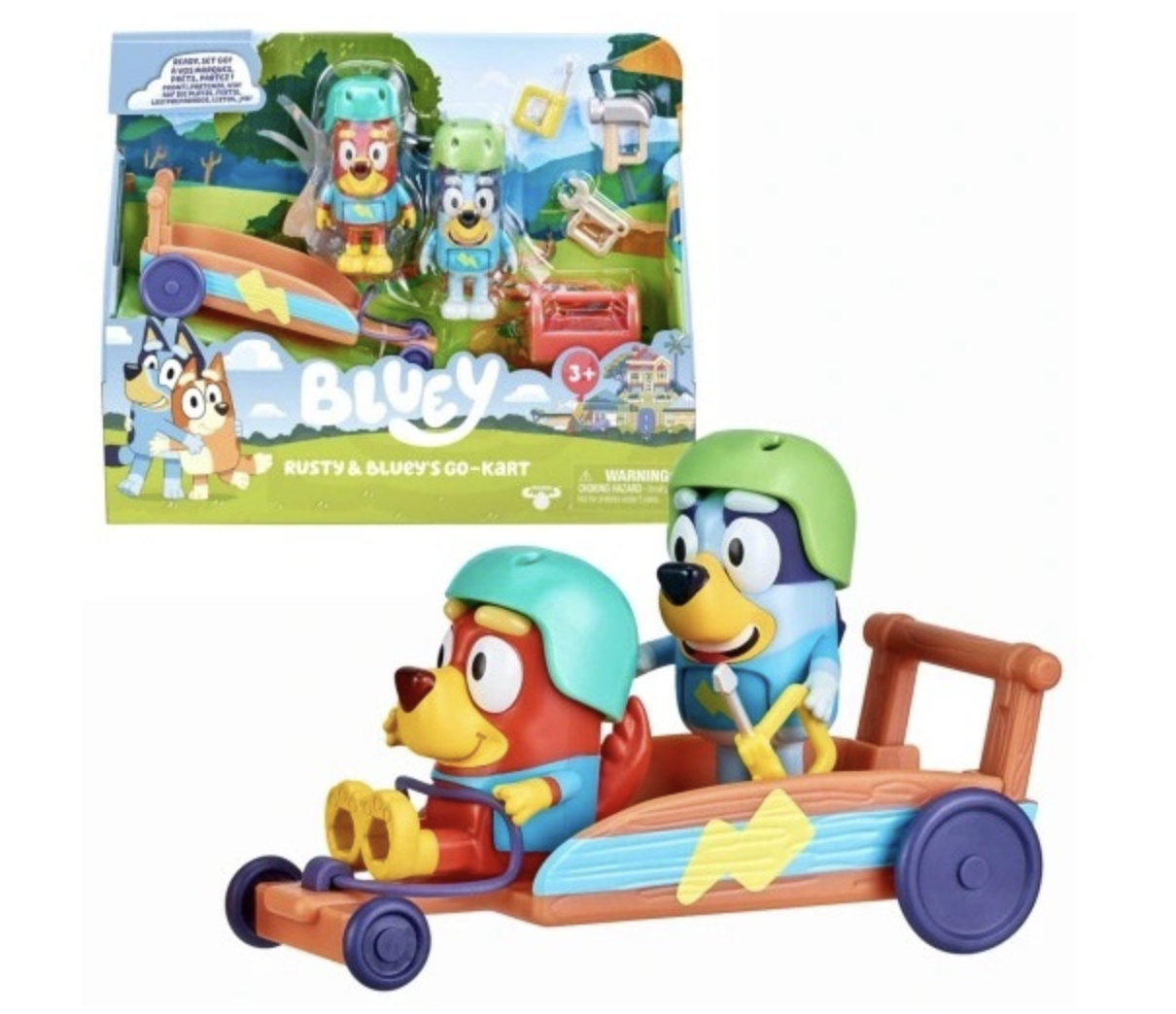 Bluey Zestaw Auto Go-Kart + 2 figurki Rusty i Bluye 17357