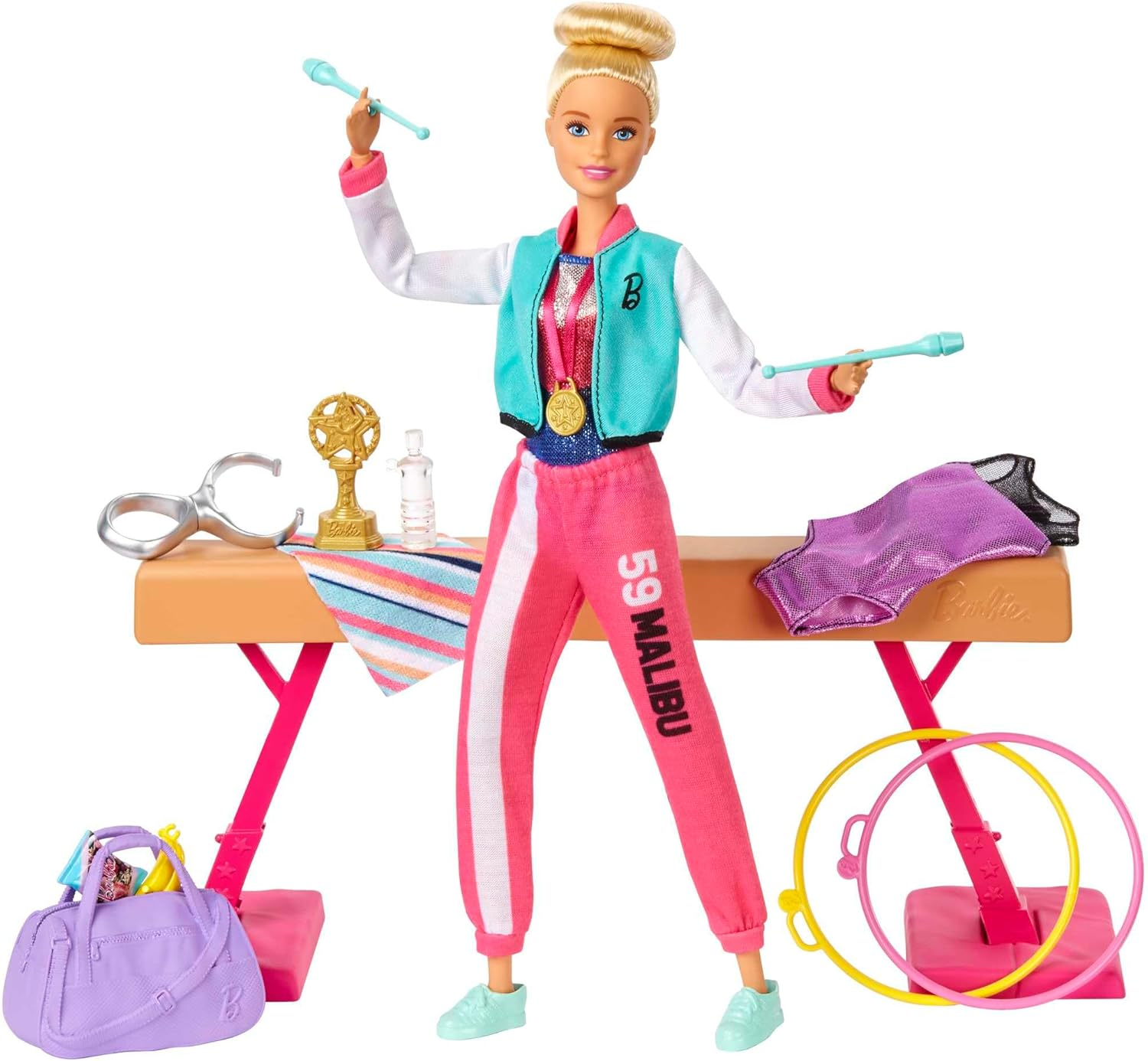 Barbie Zestaw Lalka Gimnastyczka GJM72