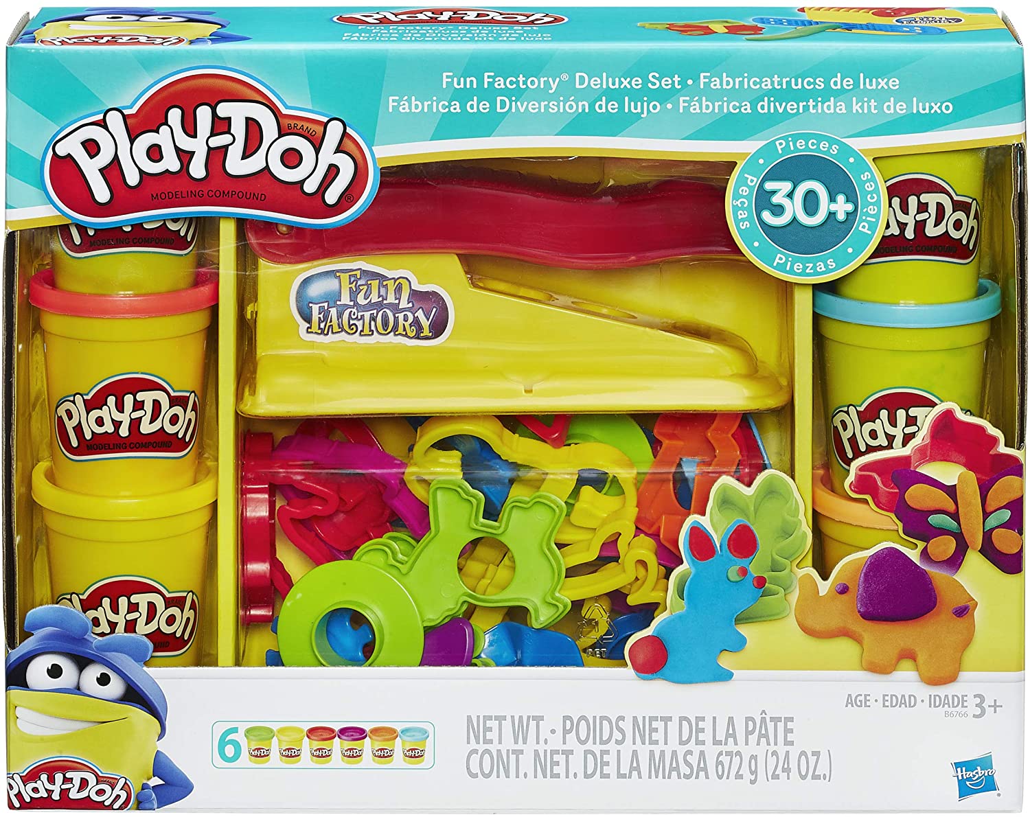 Play-doh Fabryka Ciastoliny Zestaw Delux 6 Tub + Foremki B6766