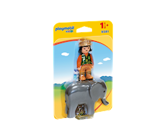 Playmobil 1.2.3 Opiekunka zwierząt ze słoniem 9381