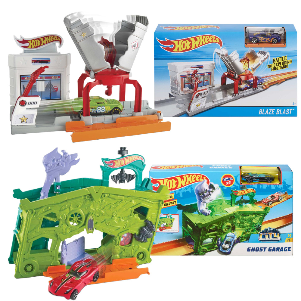 Hot Wheels Zestaw Pożar na Stacji FJN36 + Garaż Duchów FJN38