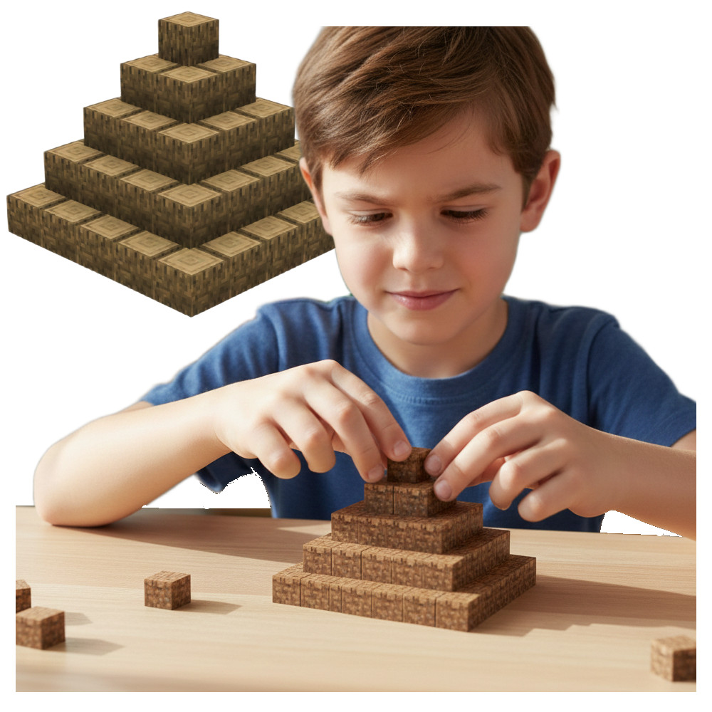 Creative World Zestaw Klocki Magnetyczne Drewno 50 szt. JM907