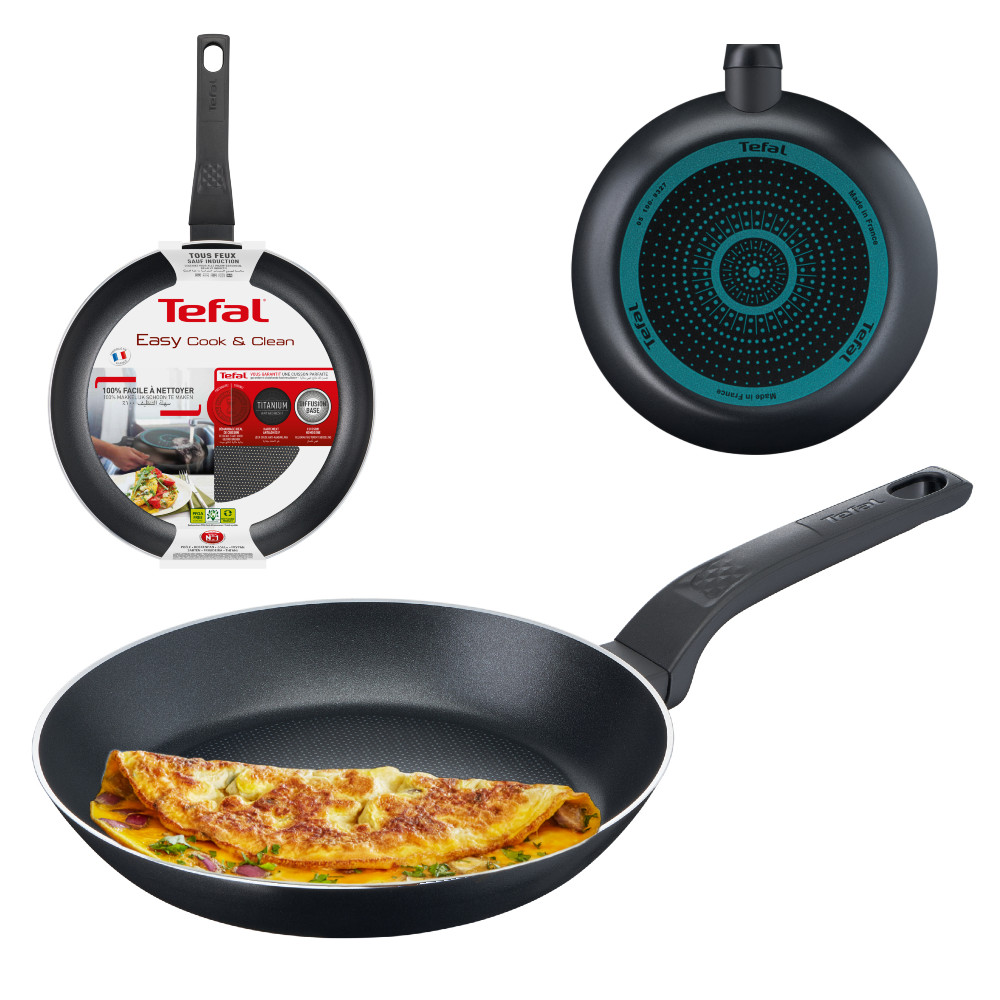 Tefal Easy Cook & Clean Czarna Patelnia GAZ 24 cm B55504
