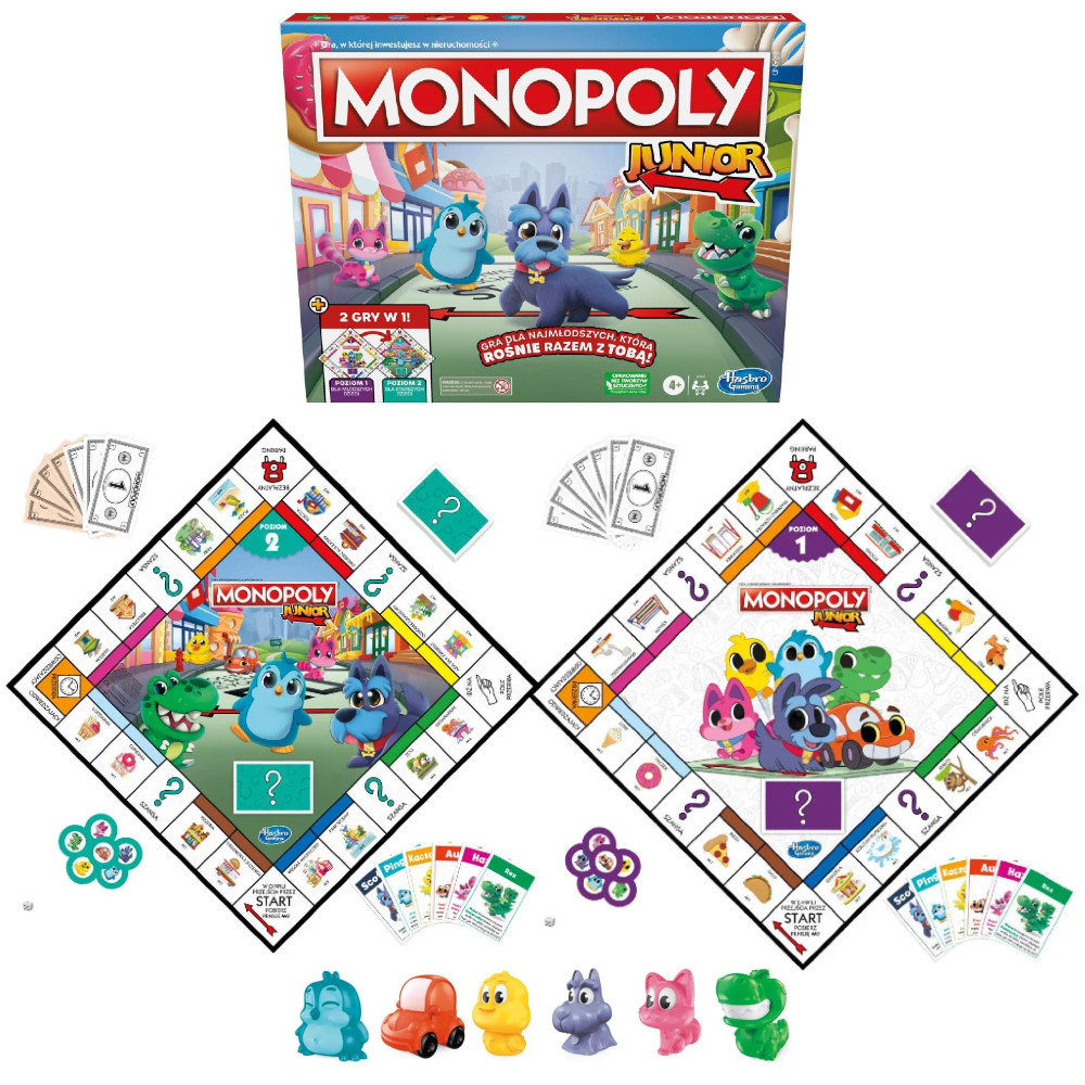 Hasbro Gra Monopoly Junior 2w1 F8562 wersja PL