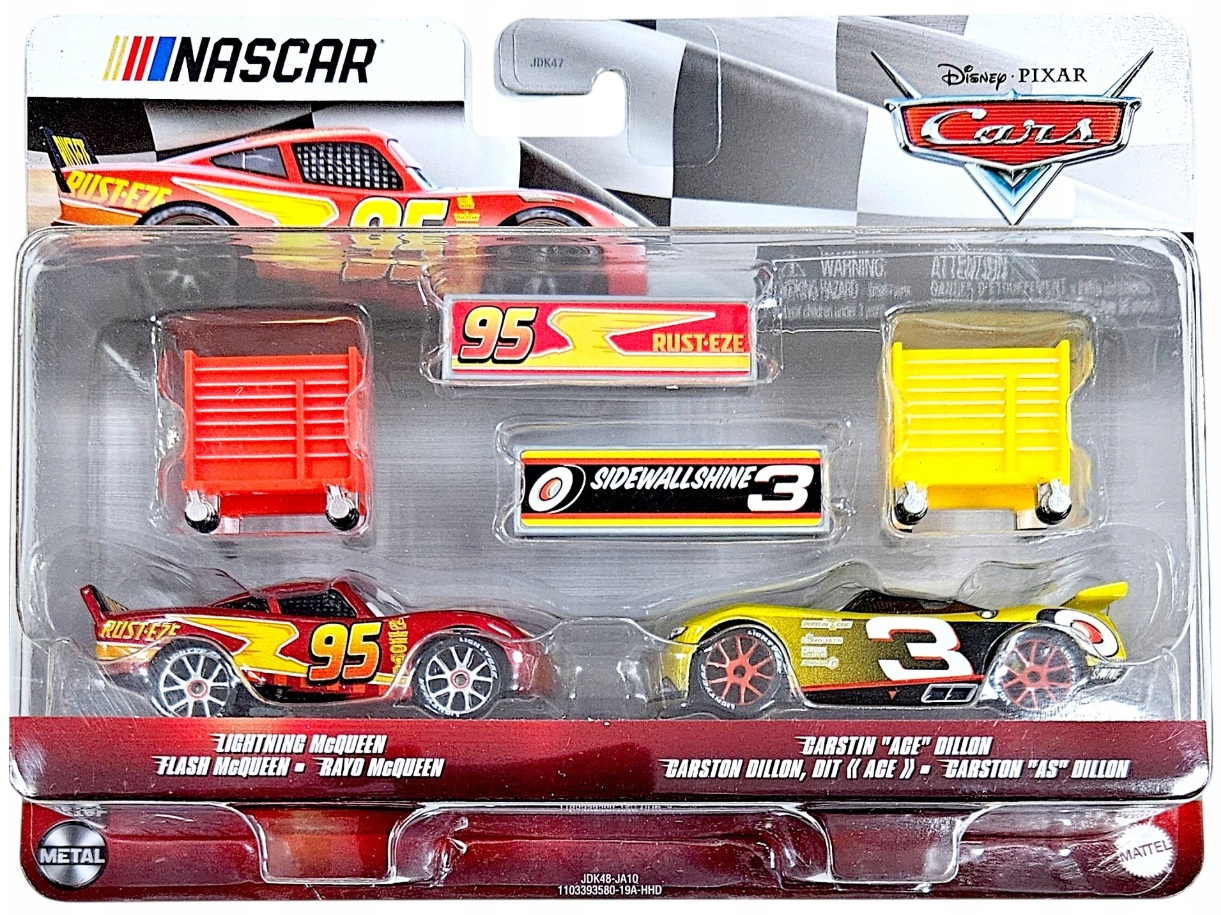 Auta Cars Nascar Zestaw 2-pak Lightining McQueen & Carstin "Age" Dillon JDK48