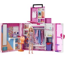 Barbie Zestaw szafa duża garderoba + lalka i akcesoria HGX57