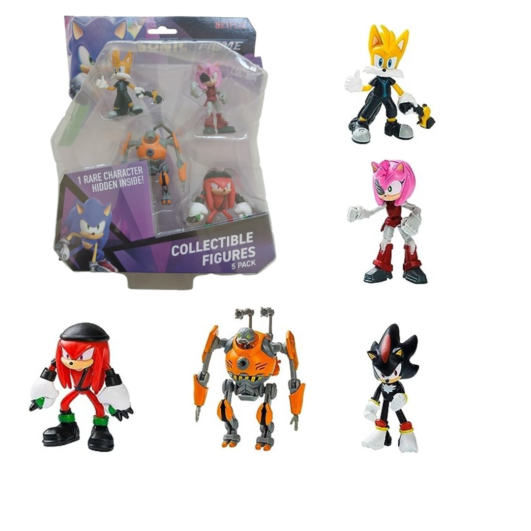 Sonic Prime zestaw figurek 5-pak Zestaw B: Sonic Miles, Amy Rose, Knuckles, Eggforcer, Sonic Shadow
