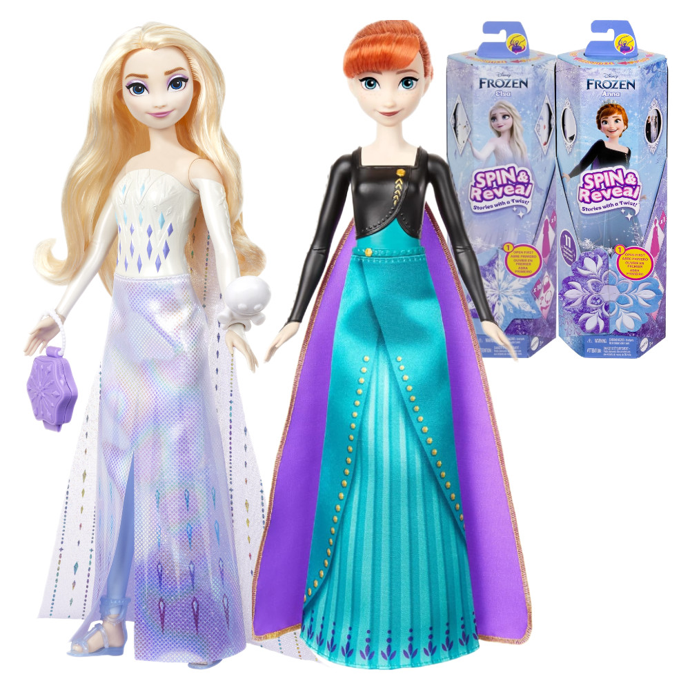 Kraina Lodu Frozen Spin&Reveal Zestaw  Lalka Elsa HTG25 + Lalka Anna HXD27