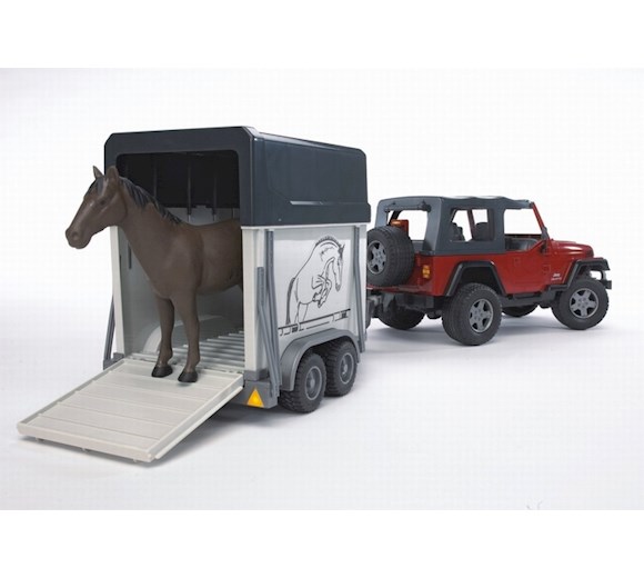 Bruder Jeep Wrangler z przyczepą dla konia 65 cm 02921