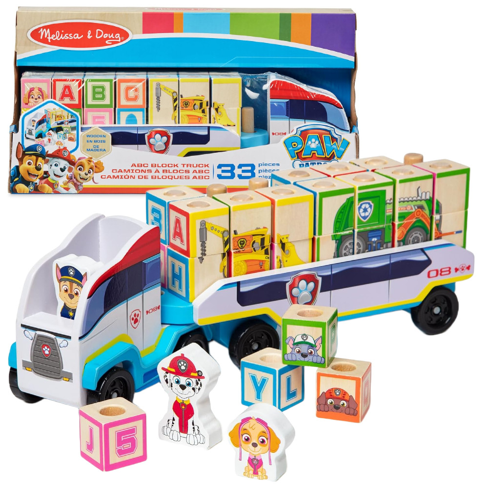 Melissa&Doug Psi Patrol Drewniana Ciężarówka z klockami 33272