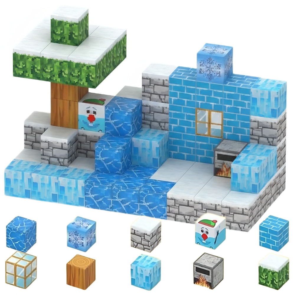 Dream World Zestaw Minecraft Klocki Magnetyczne Lodowy Dom 75 el. XJB074