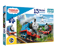 Trefl Puzzle Maxi 15 Tomek i przyjaciele Pędzące lokomotywy 14283