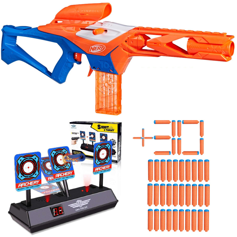 Nerf N Series Pinpoint F8621 + 30 strzałek N1 + Tarcza Elektroniczna na 3 Cele 