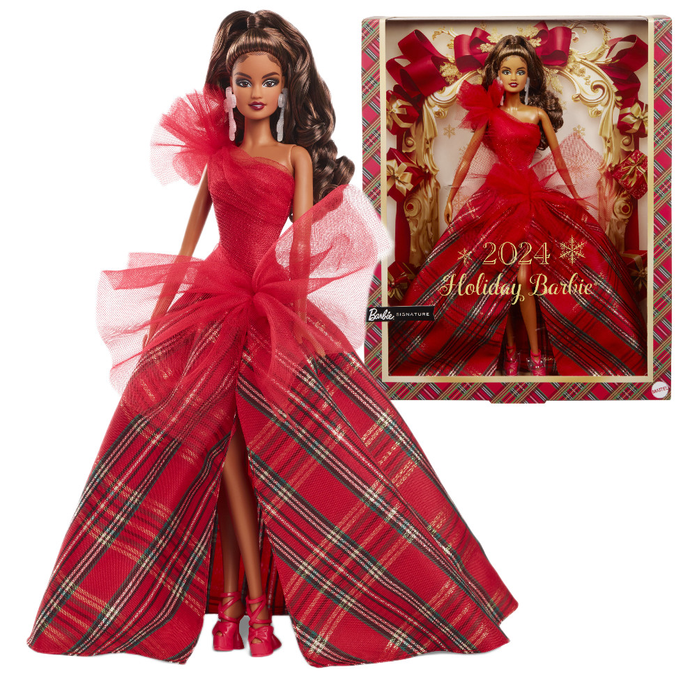 Barbie Signature Lalka Brunetka Świąteczna 2024 HRM63