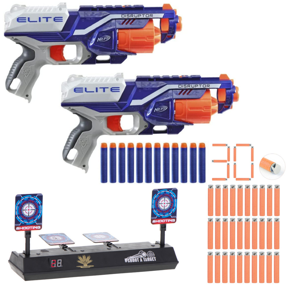 Nerf N-Strike Elite Zestaw 2 x Disruptor C2544 + tarcza 4 cele + 30 strzałek accustrike