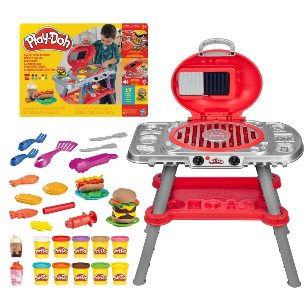 Play-Doh Zestaw Duży Skwierczący Grill ze Światłem i Dźwiękiem 74 cm + Akcesoria G0500