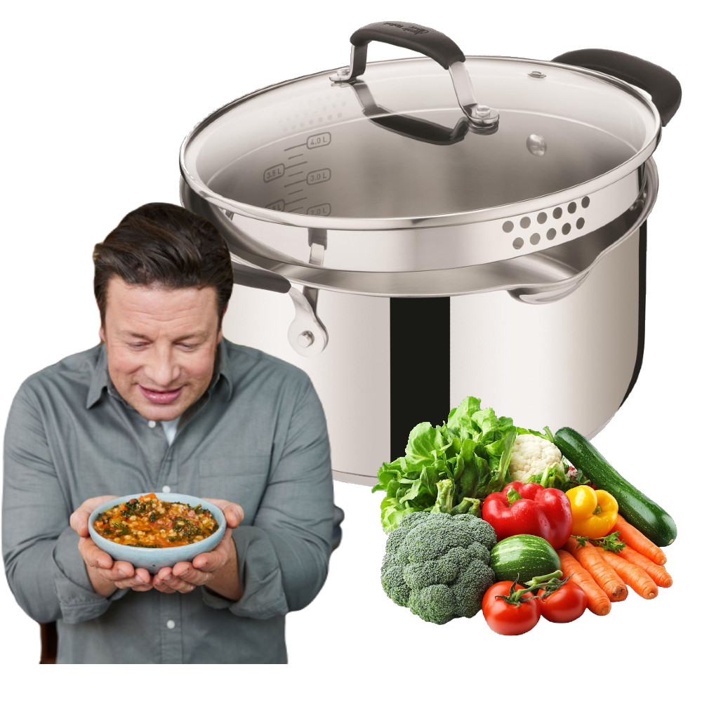 Tefal Stainless Steel Jamie Olivier Garnek 24 cm 4,9L Indukcja E31546