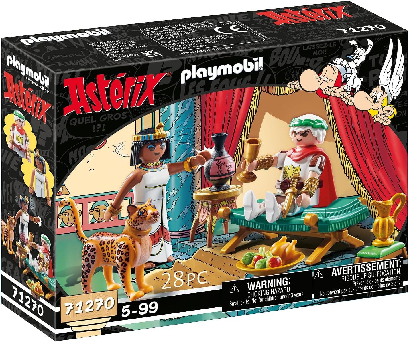 Playmobil Asterix Cesarz i Kleopatra z lampartem 71270