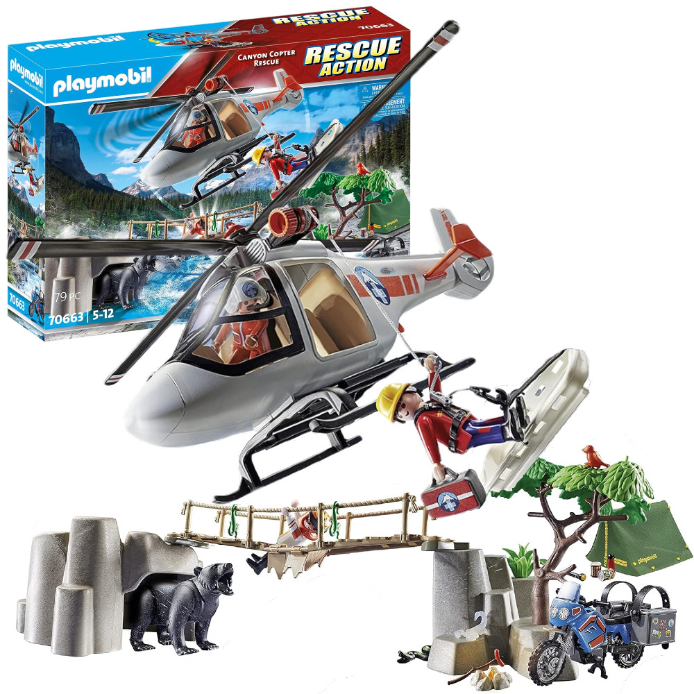 Playmobil Misja Śmigłowca w Kanionie Rescue Action 70663