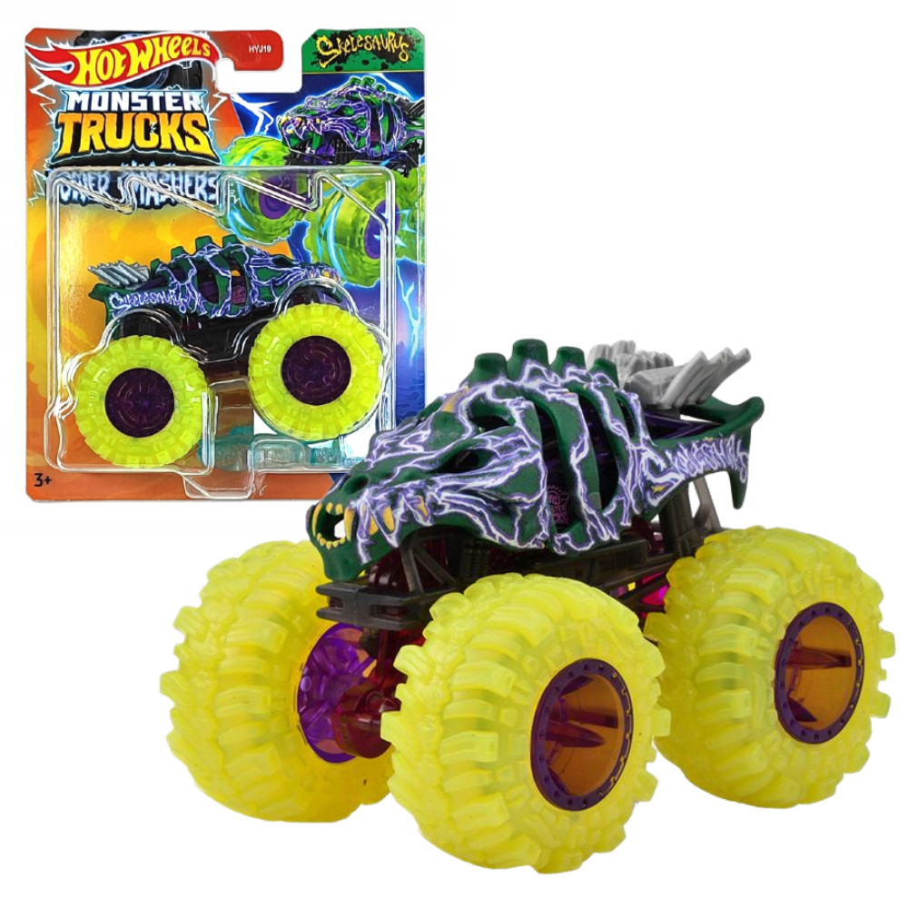 Hot Wheels Monster Trucks Power Smachers Autko Skelesaurus HYJ27