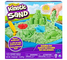 Kinetic Sand Piasek Zamek zielony zestaw foremki + piaskownica