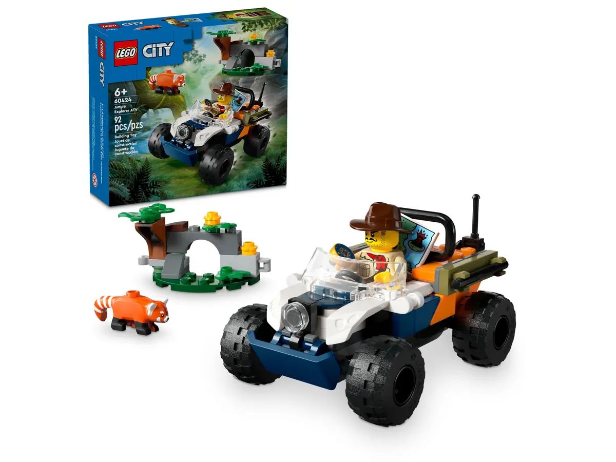 Lego City Quad Badacza Dżungli z Pandą Czerwoną 60424