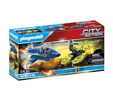 Playmobil City Action Policyjny odrzutowiec: Pościg za dronem 70780