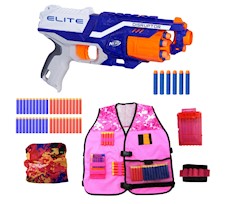 Nerf N-Strike Elite Disruptor B9837 + różowa kamizelka zestaw dla dziewczynek GIRL POWER