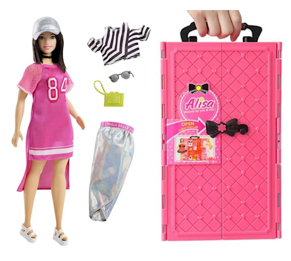 Barbie Lalka Fashionistas wzor 101 FRY81 ro owa szafa marki Alisa akcesoria