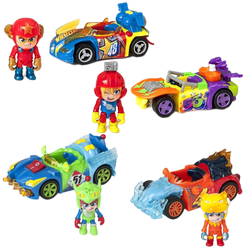 T-Racers Mix&Race Turbo Tuning Teams Samochodziki Niespodzianka Zestaw 2 x seria 1 + 2 x seria 2 
