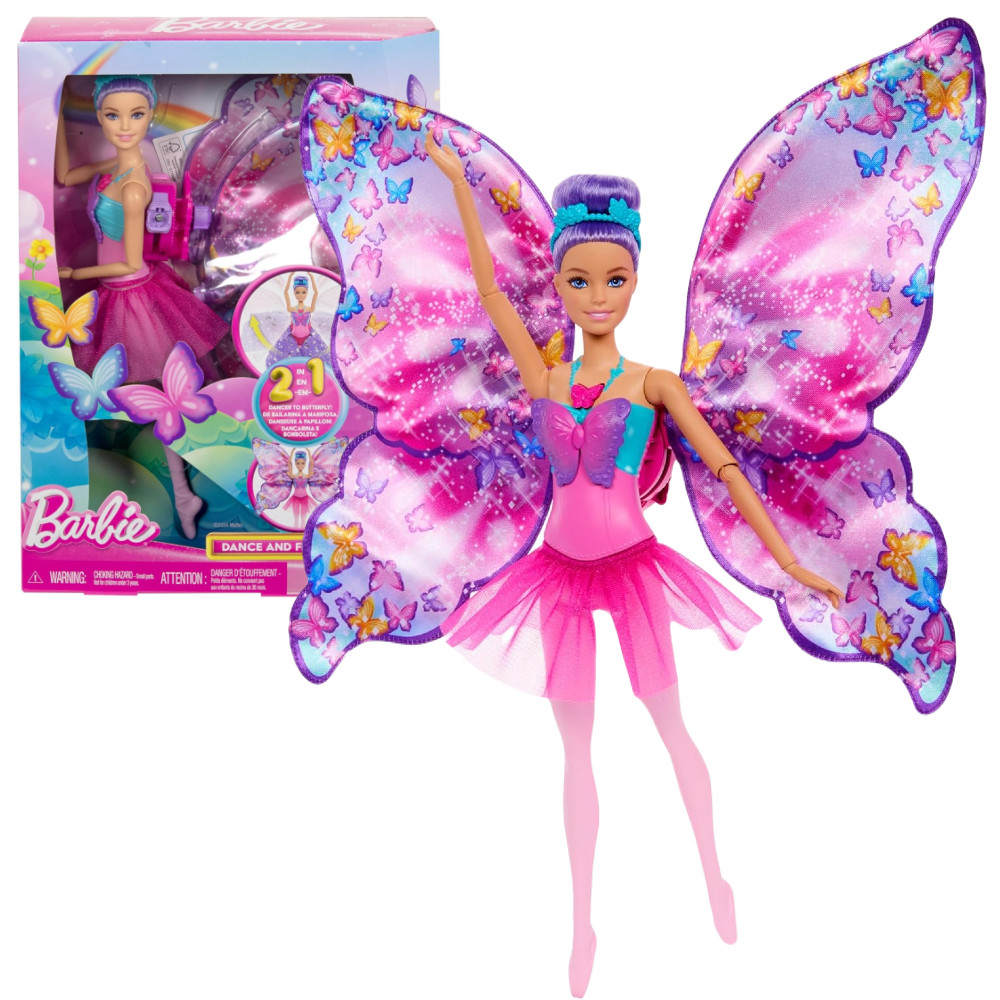 Barbie Motylkowa Baletnica 2w1 Lalka z Magiczną Przemianą HXJ10