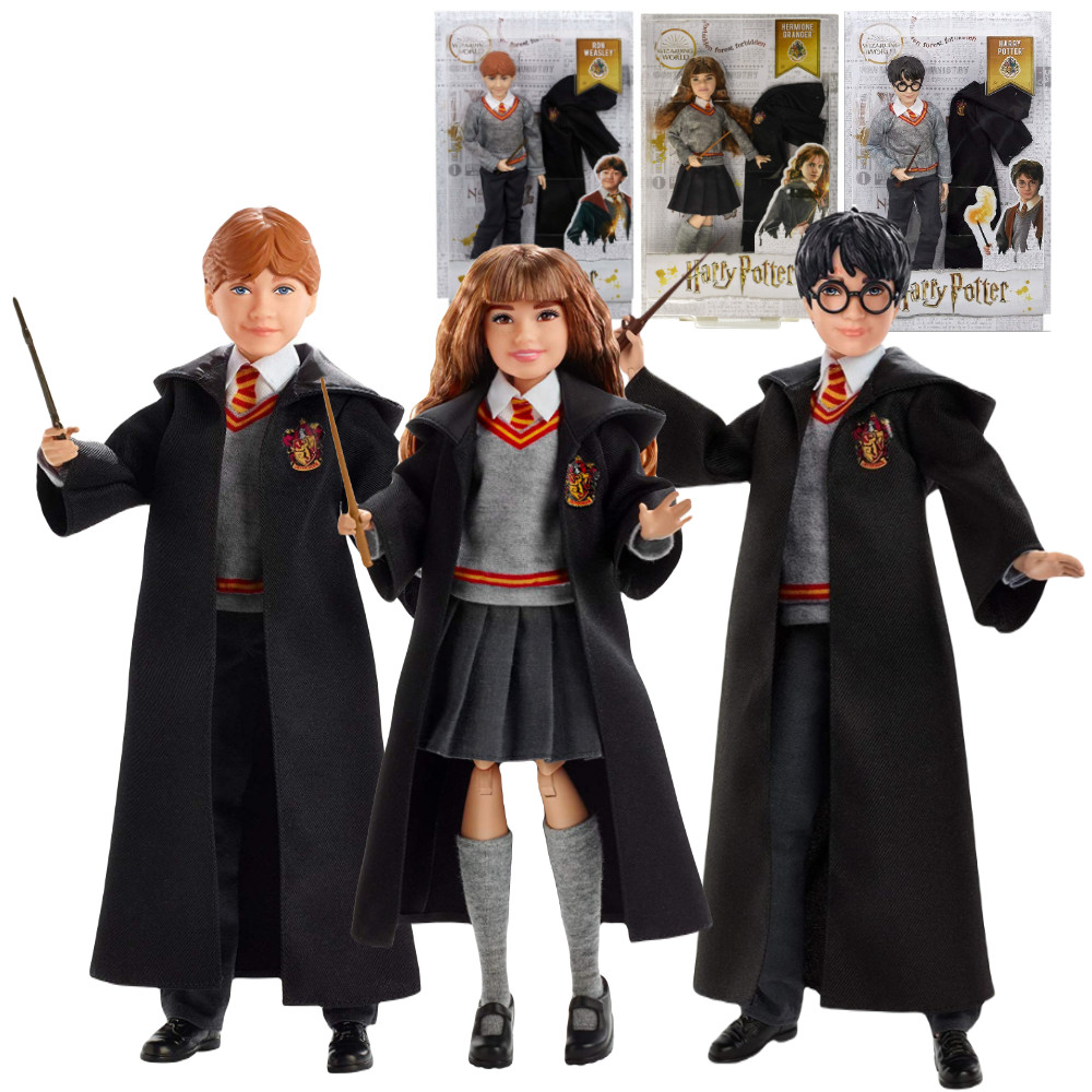 Harry Potter Zestaw 3 Lalek: Harry Potter, Hermiona Granger i Ron Weasley 