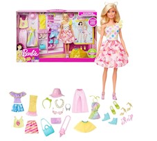 Barbie Zestaw Delux Lalka + ubrania i akcesoria 40 stylizacji GFB83