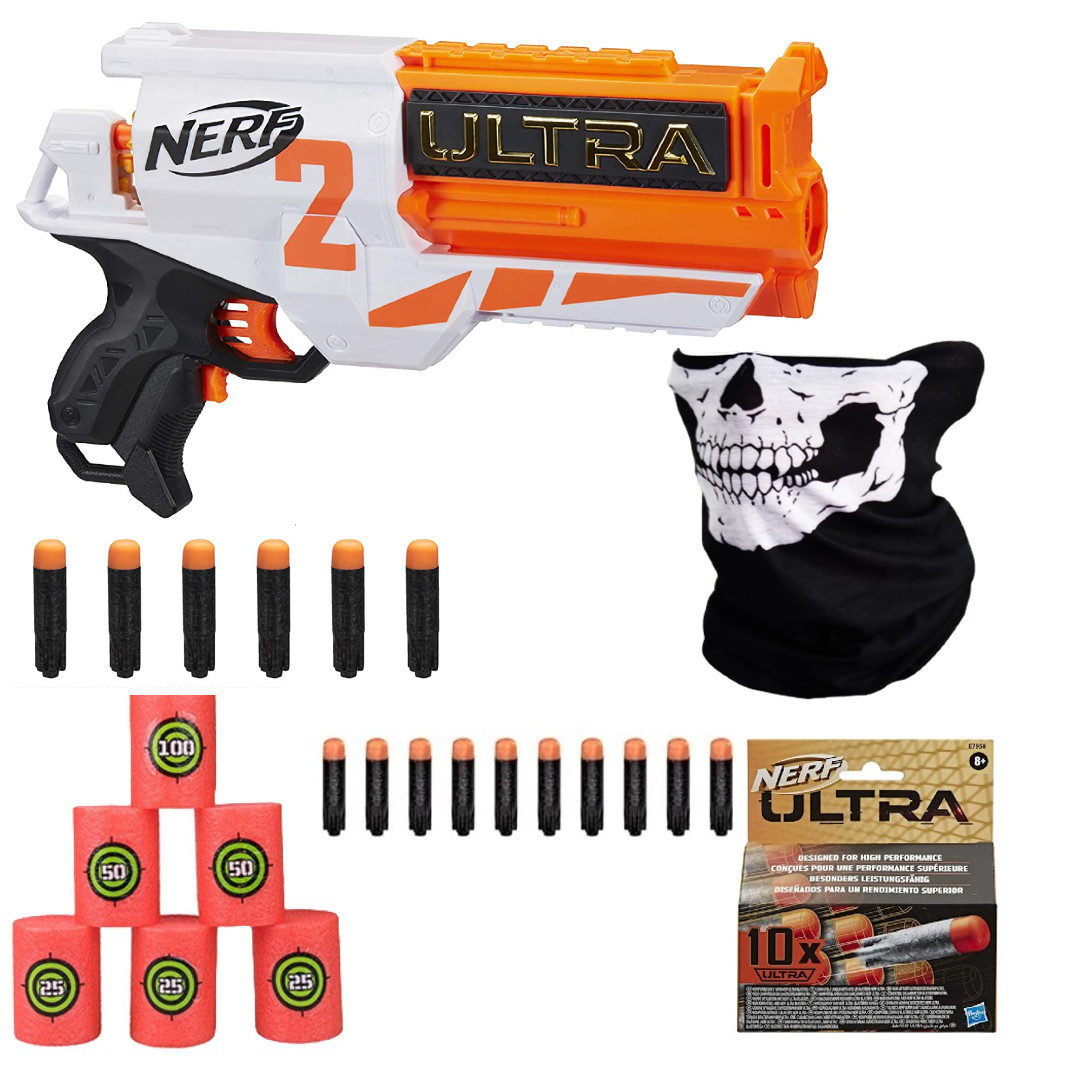 Nerf Ultra Rewolwer Two E7922 + 10 Strzałek Ultra E7958 + Piankowe Cele + Bandana