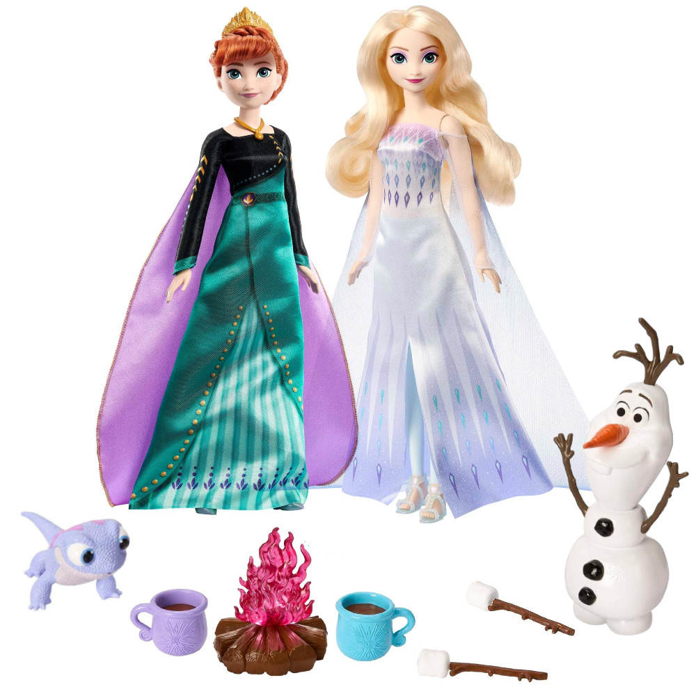 Kraina Lodu Frozen Olaf i Bruni Ognisko Przyjaciół HLW62 9+ lalka Anna i Elsa HMK51