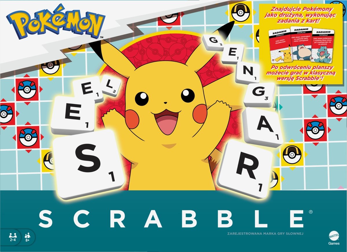 Mattel Gra Scrabble Pokemon HXT29