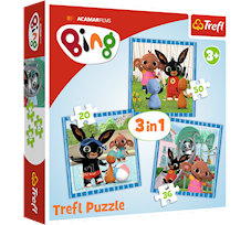 Trefl Puzzle 3w1 Zabawy z przyjaciółmi 34851