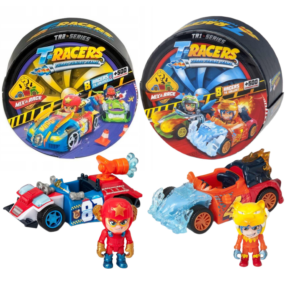 T-Racers Mix&Race Turbo Tuning Teams Samochodziki Niespodzianka Zestaw seria 1 + seria 2 